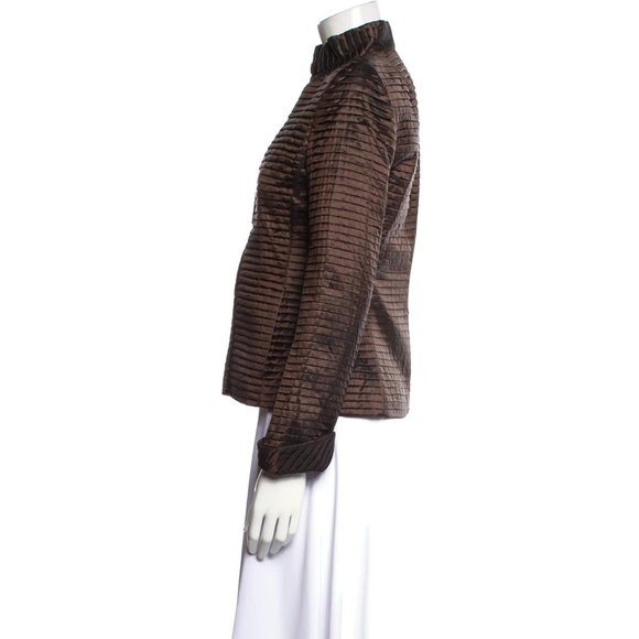 AKRIS Pleated Evening Bronze Jacket Size Small - Picture 3 of 5